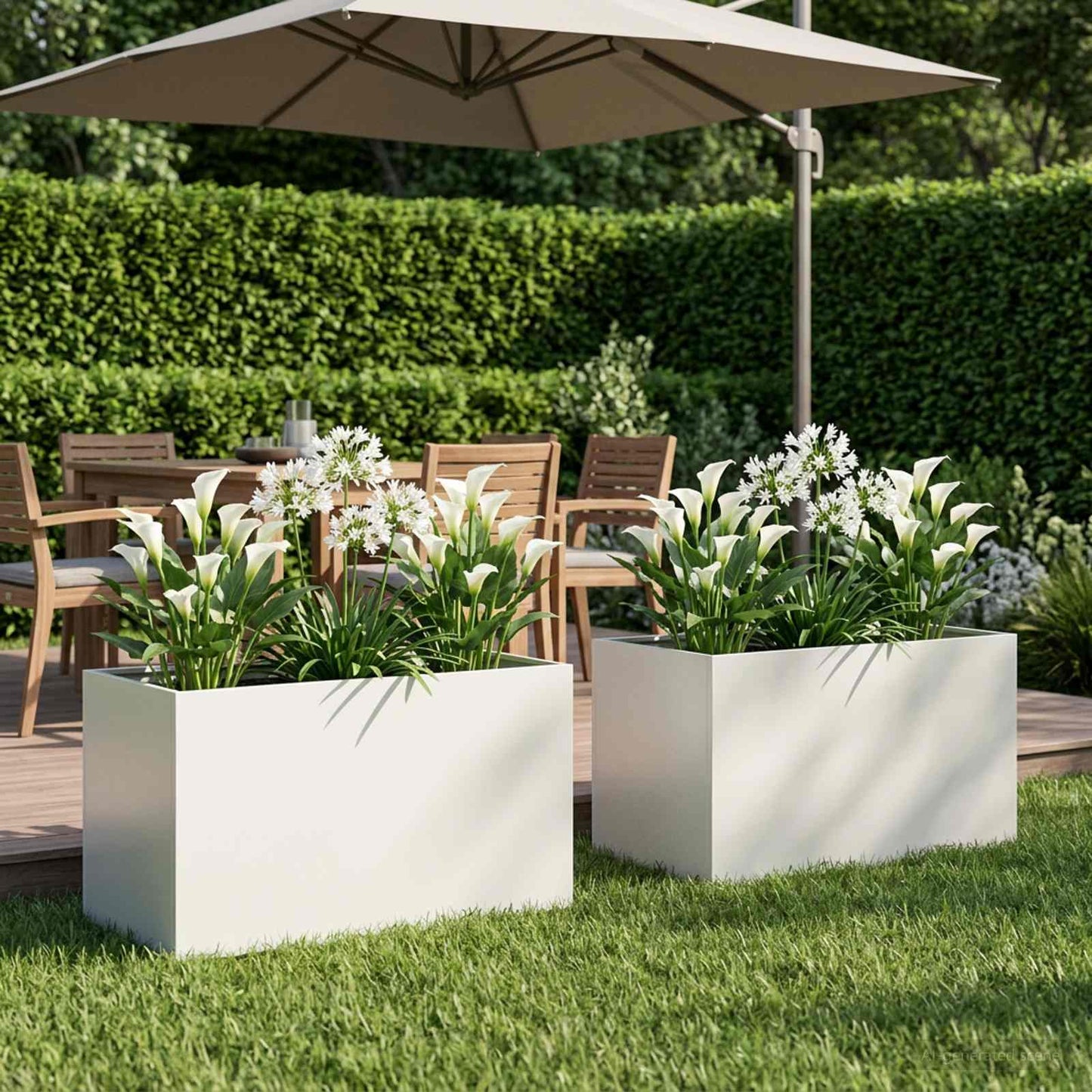 vidaXL Garden Planter 2 pcs White 100 x 50 x 50 cm Cold-rolled Steel