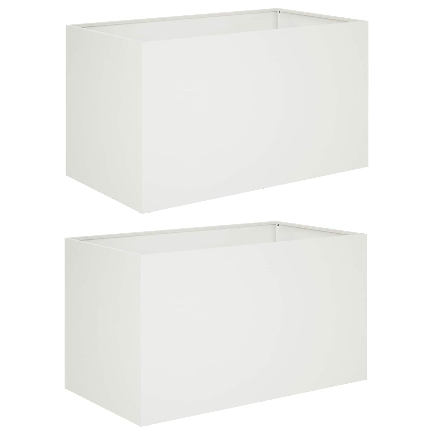 vidaXL Garden Planter 2 pcs White 100 x 50 x 50 cm Cold-rolled Steel