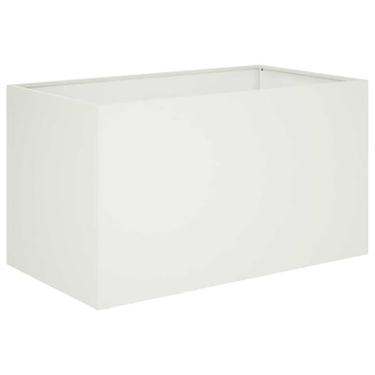 vidaXL Garden Planter 2 pcs White 100 x 50 x 50 cm Cold-rolled Steel