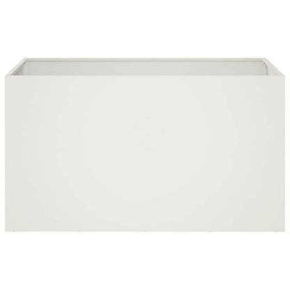 vidaXL Garden Planter 2 pcs White 100 x 50 x 50 cm Cold-rolled Steel