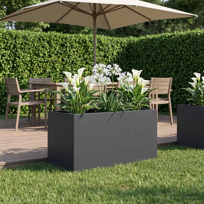 vidaXL Garden Planter Anthracite 100 x 50 x 50 cm Cold-rolled Steel