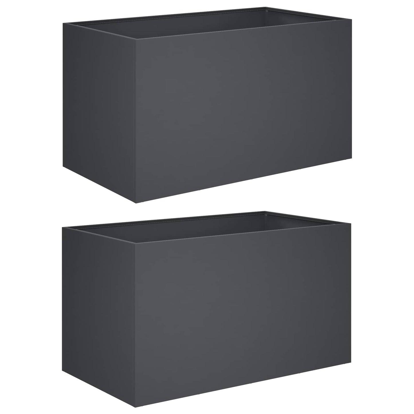vidaXL Garden Planter 2 pcs Anthracite 100 x 50 x 50 cm