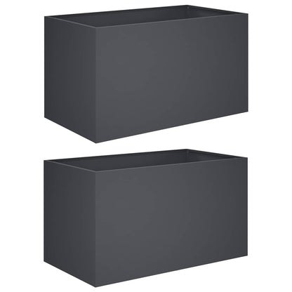 vidaXL Garden Planter 2 pcs Anthracite 100 x 50 x 50 cm