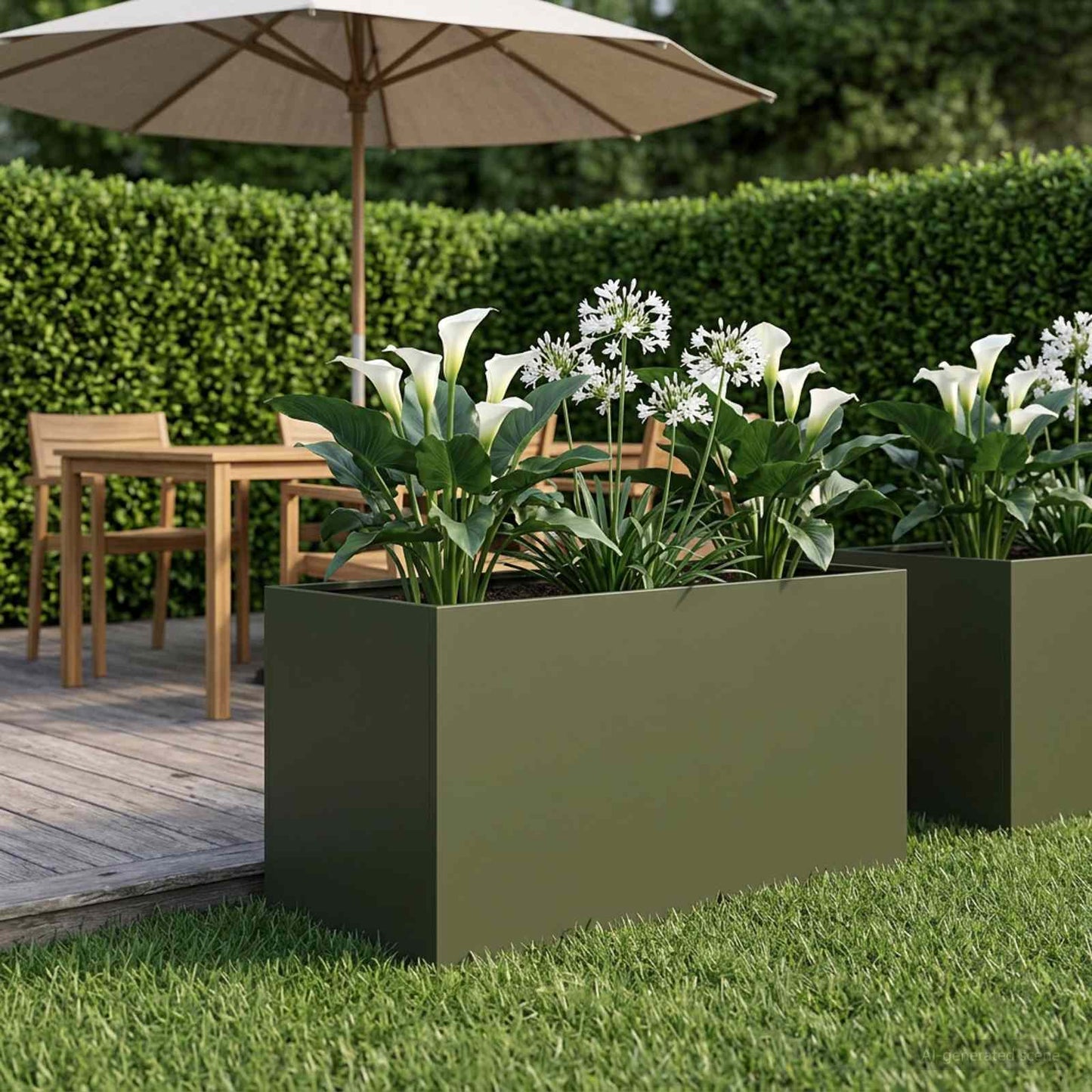 vidaXL Garden Planter Olive Green 100 x 50 x 50 cm Cold-rolled Steel
