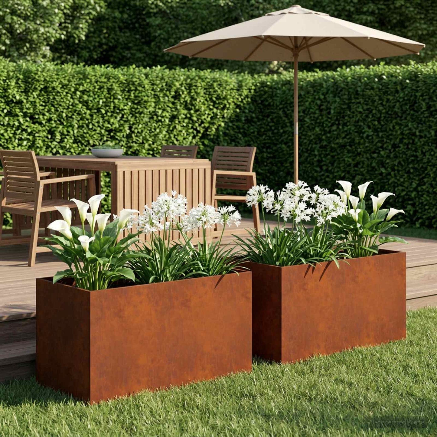 vidaXL Garden Planter 2 pcs Rusty 100 x 50 x 50 cm Weathering Steel