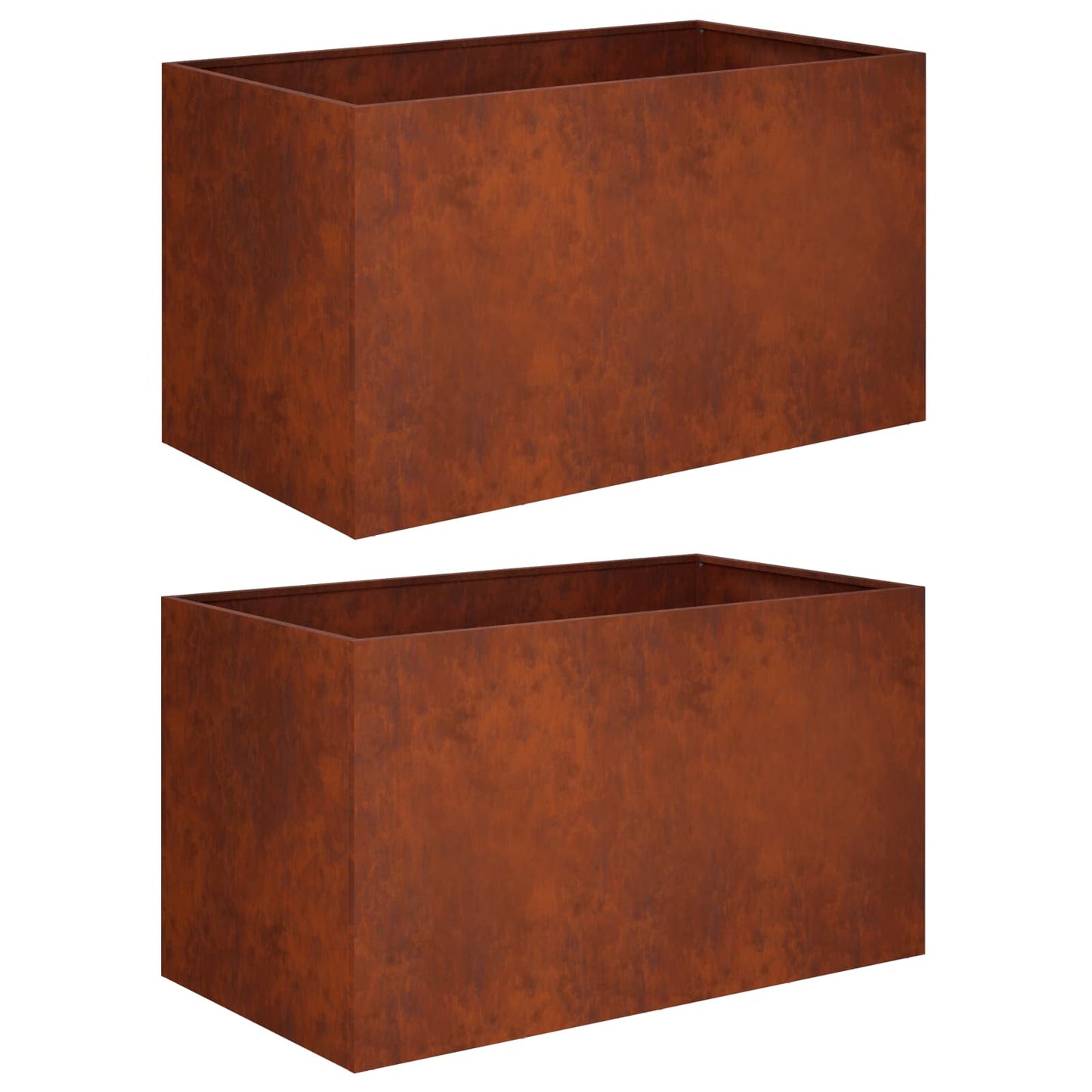 vidaXL Garden Planter 2 pcs Rusty 100 x 50 x 50 cm Weathering Steel