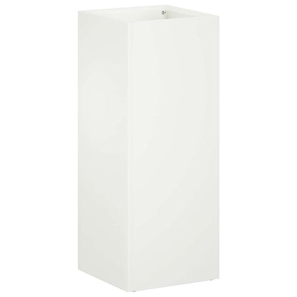 vidaXL Garden Planter White 20 x 20 x 40 cm Cold-rolled Steel