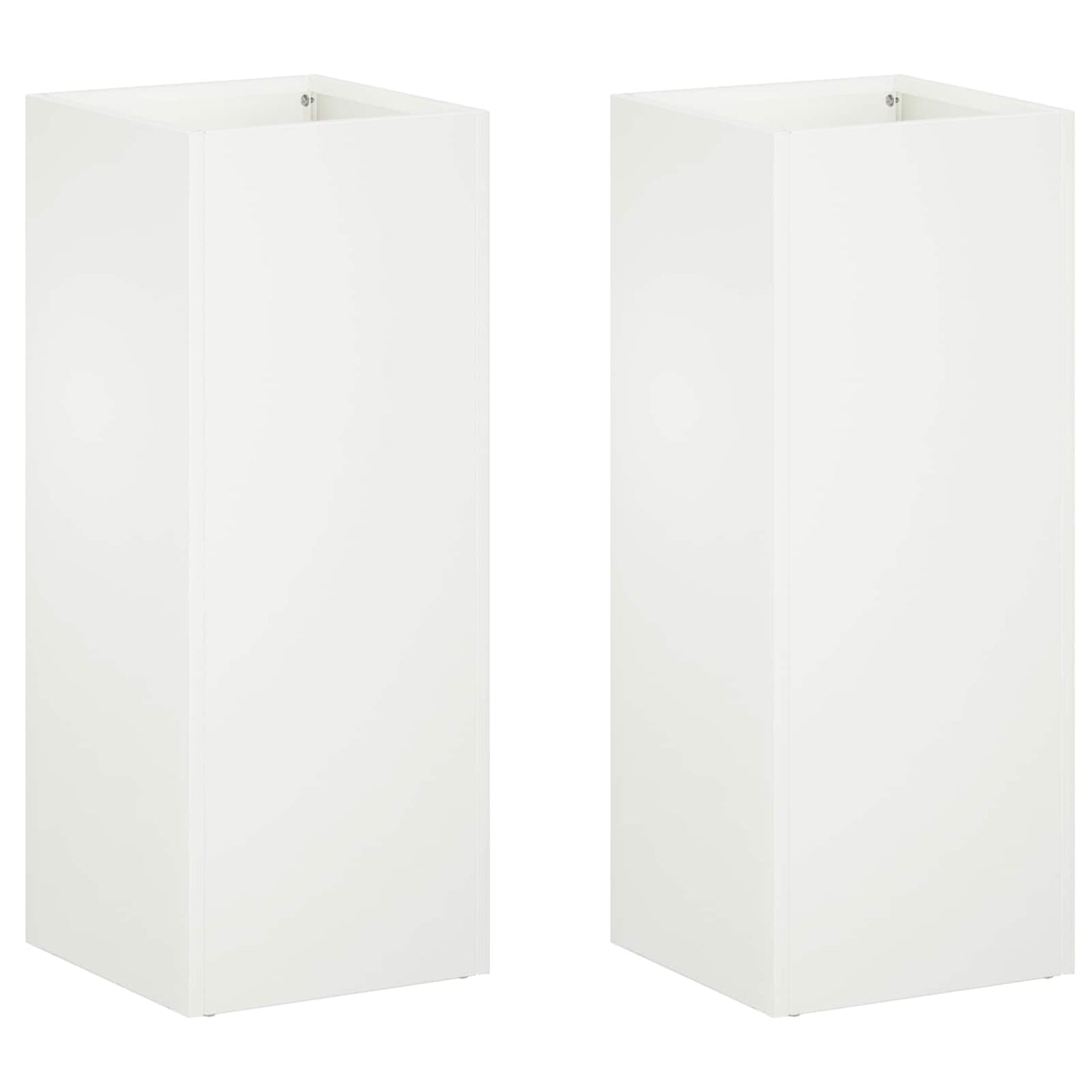 vidaXL Garden Planter 2 pcs White 20 x 20 x 40 cm Cold-rolled Steel