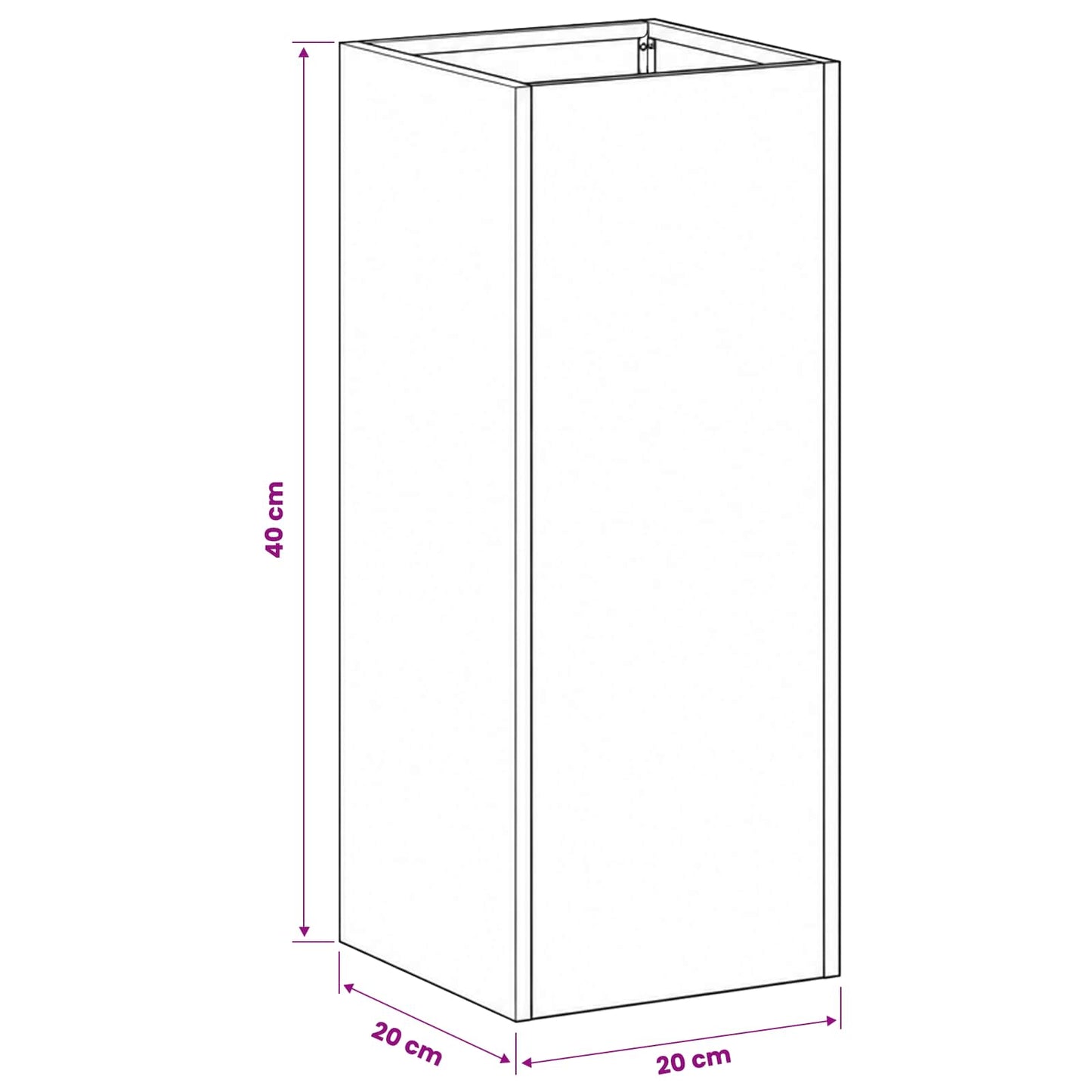 vidaXL Garden Planter Anthracite 20 x 20 x 40 cm Cold-rolled Steel