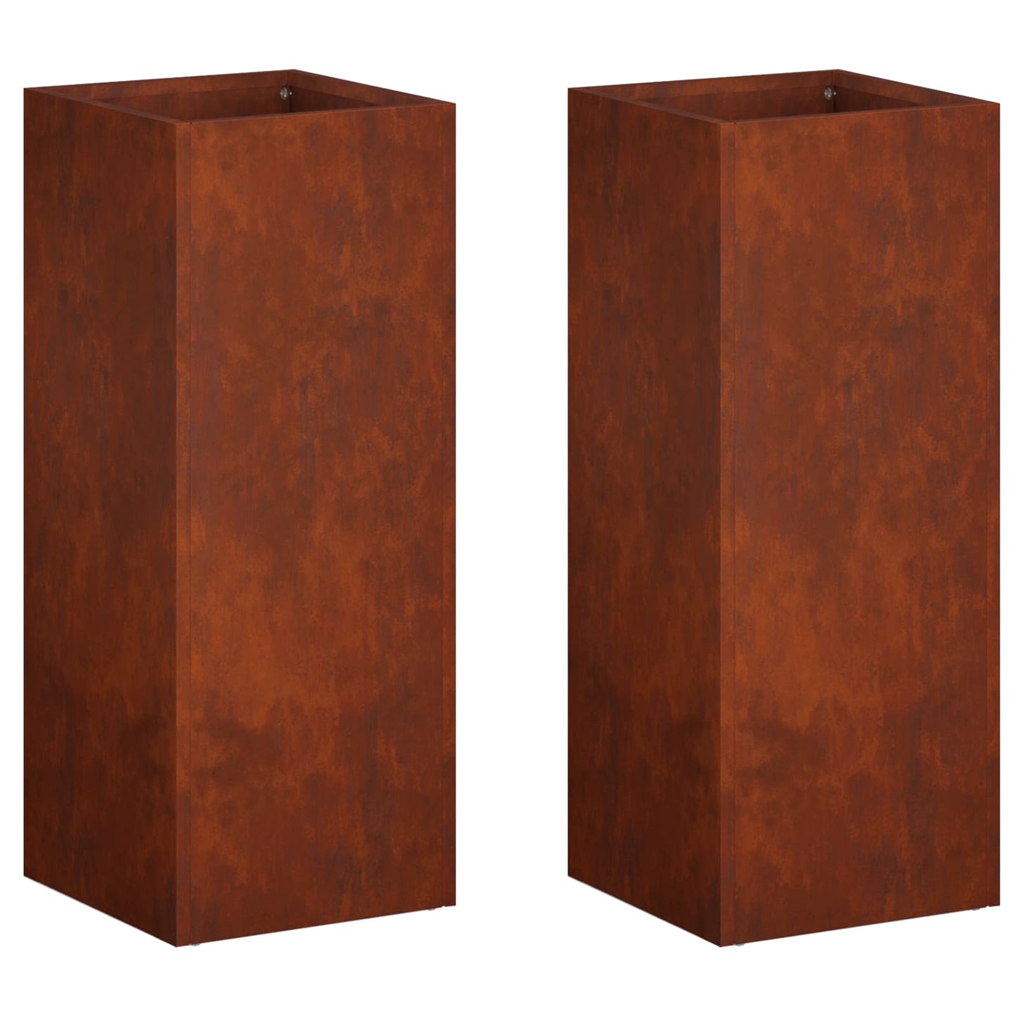 vidaXL Garden Planter 2 pcs Rusty 20 x 20 x 40 cm Weathering Steel