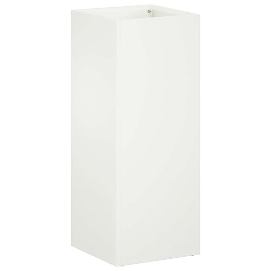 vidaXL Garden Planter White 20 x 20 x 50 cm Cold-rolled Steel