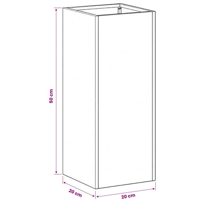 vidaXL Garden Planter Olive Green 20 x 20 x 50 cm Cold-rolled Steel