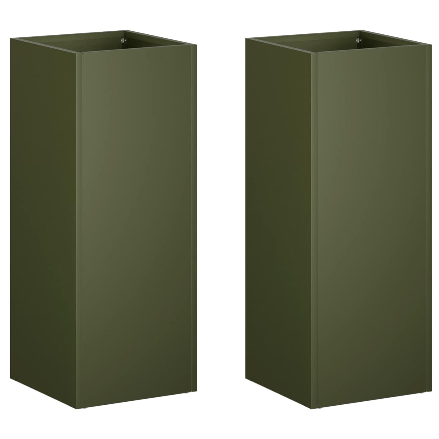 vidaXL Garden Planter 2 pcs Olive Green 20 x 20 x 50 cm