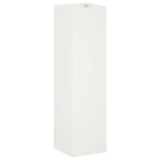 vidaXL Garden Planter White 20 x 20 x 75 cm Cold-rolled Steel