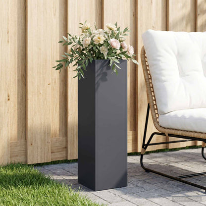 vidaXL Garden Planter Anthracite 20 x 20 x 75 cm Cold-rolled Steel