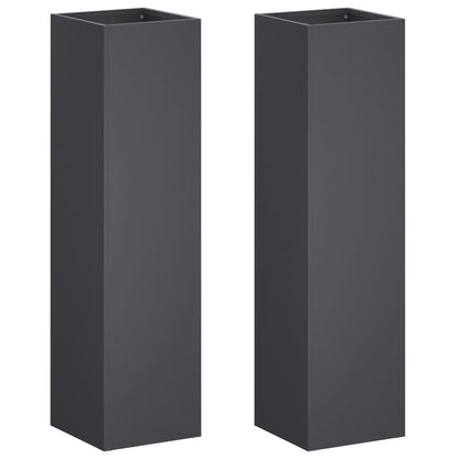 vidaXL Garden Planter 2 pcs Anthracite 20 x 20 x 75 cm