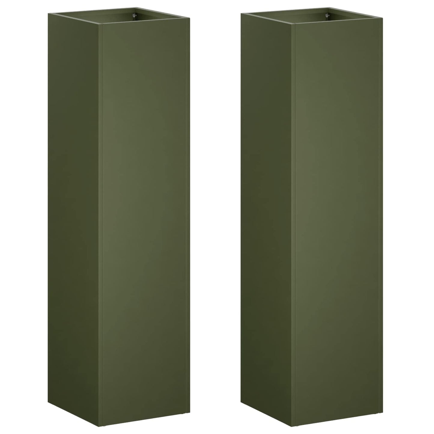 vidaXL Garden Planter 2 pcs Olive Green 20 x 20 x 75 cm