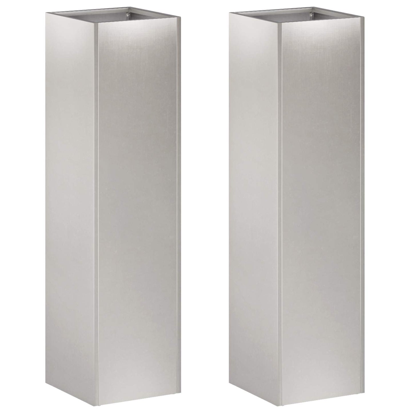 vidaXL Garden Planter 2 pcs Silver 20 x 20 x 75 cm Stainless Steel