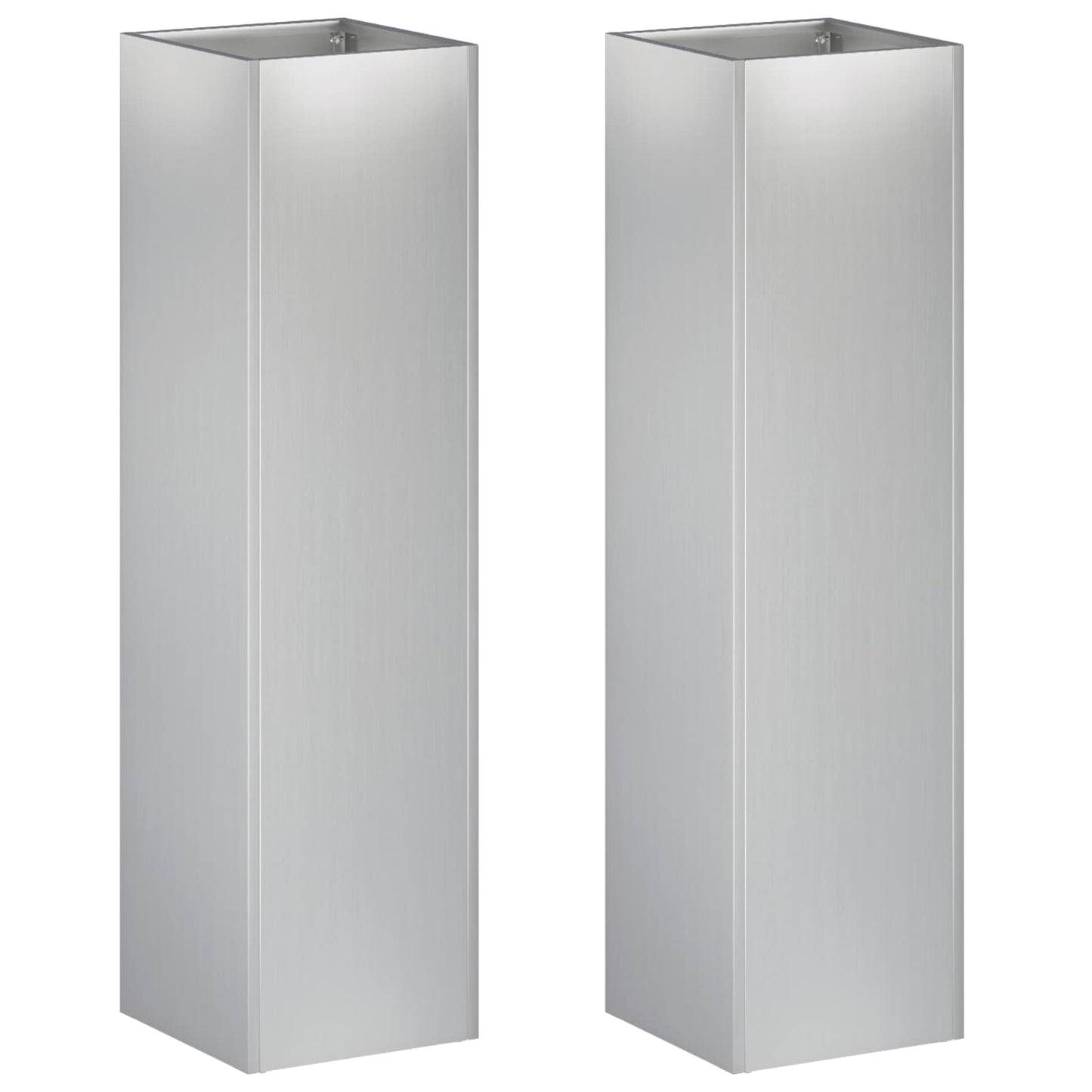 vidaXL Garden Planter 2 pcs Silver 20 x 20 x 75 cm Galvanised Steel
