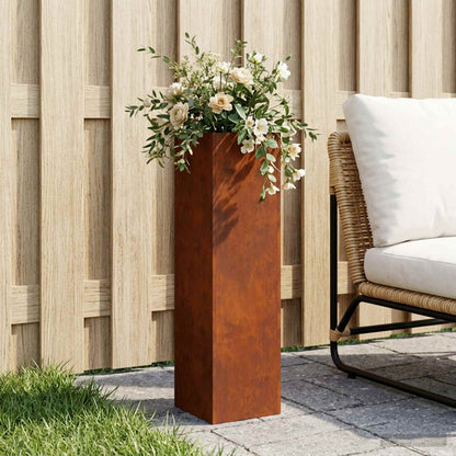 vidaXL Garden Planter Rusty 20 x 20 x 75 cm Weathering Steel