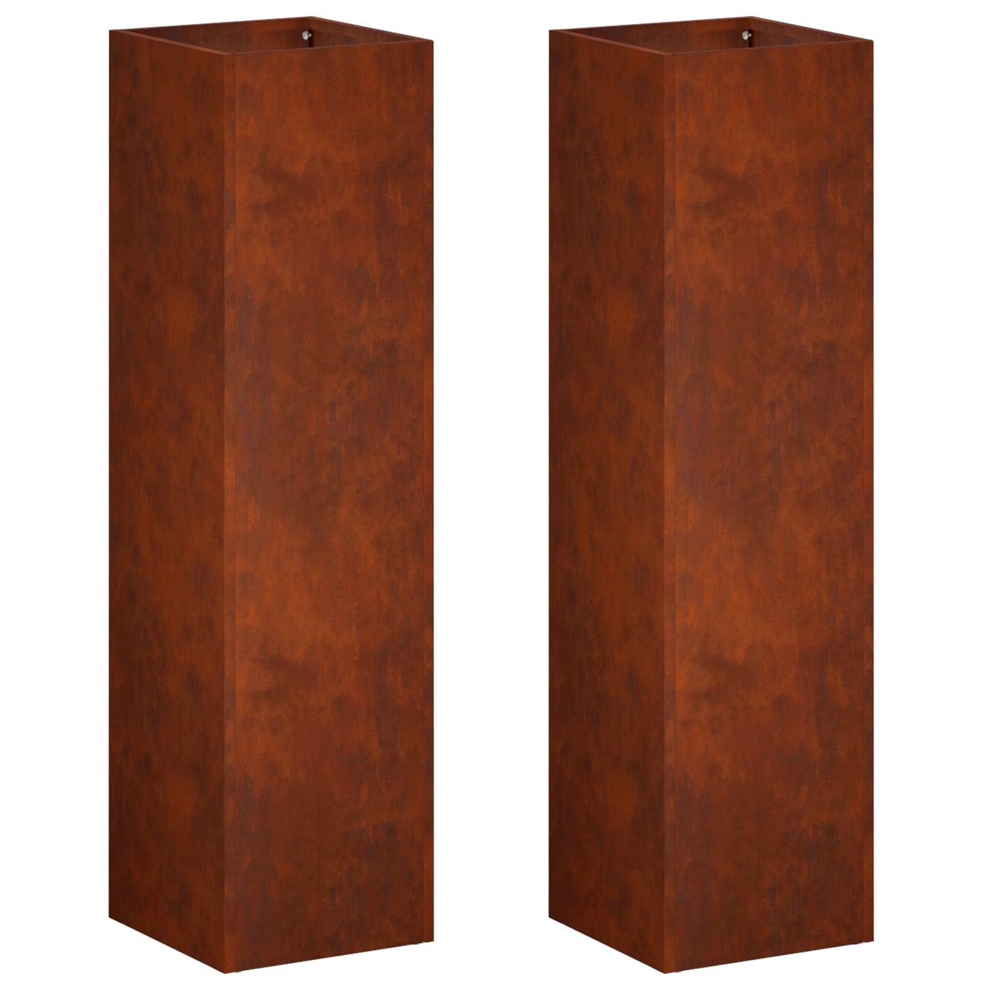 vidaXL Garden Planter 2 pcs Rusty 20 x 20 x 75 cm Weathering Steel
