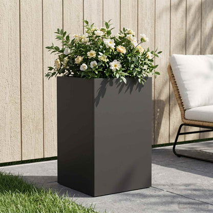 vidaXL Garden Planter Black 30 x 30 x 40 cm Cold-rolled Steel
