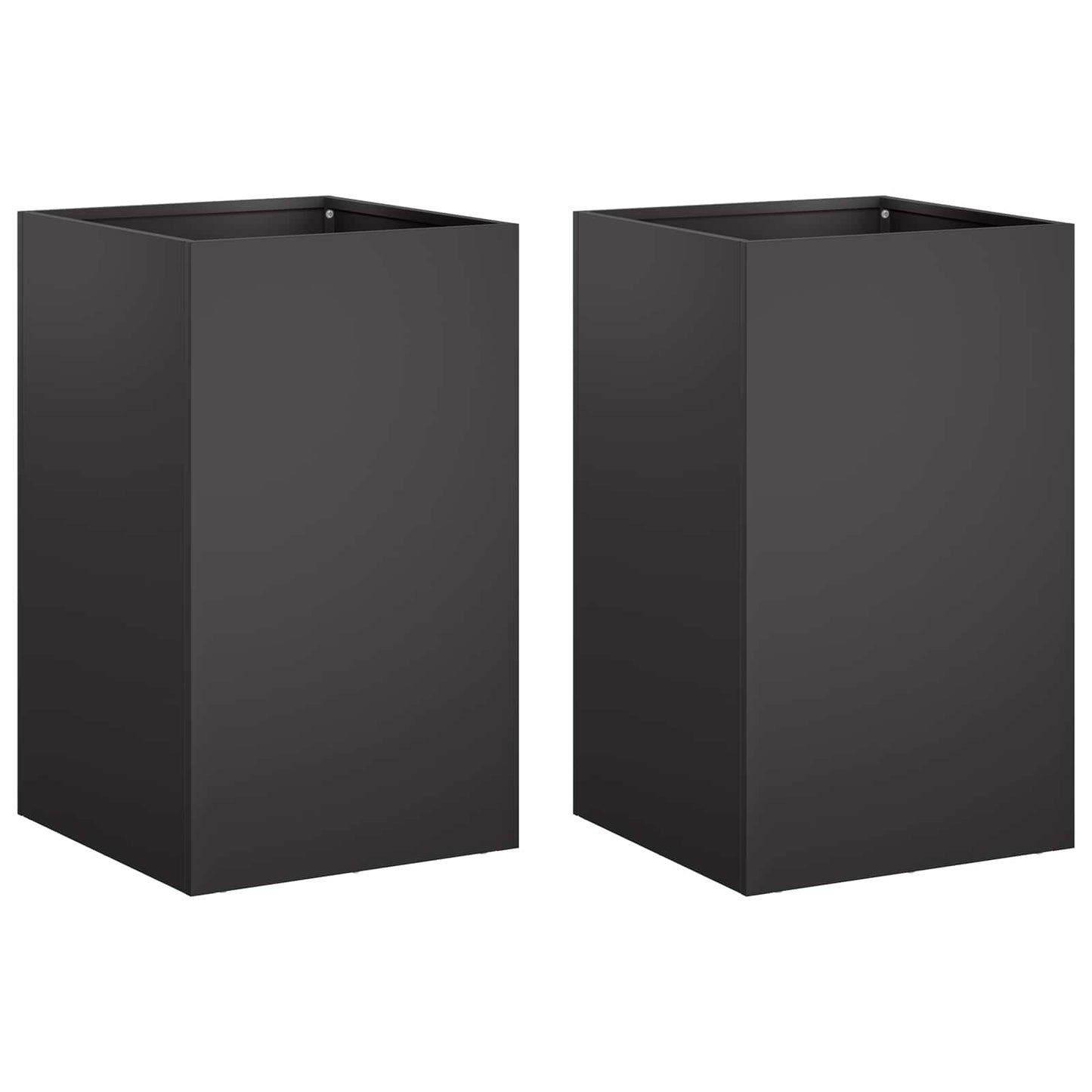 vidaXL Garden Planter 2 pcs Black 30 x 30 x 40 cm Cold-rolled Steel