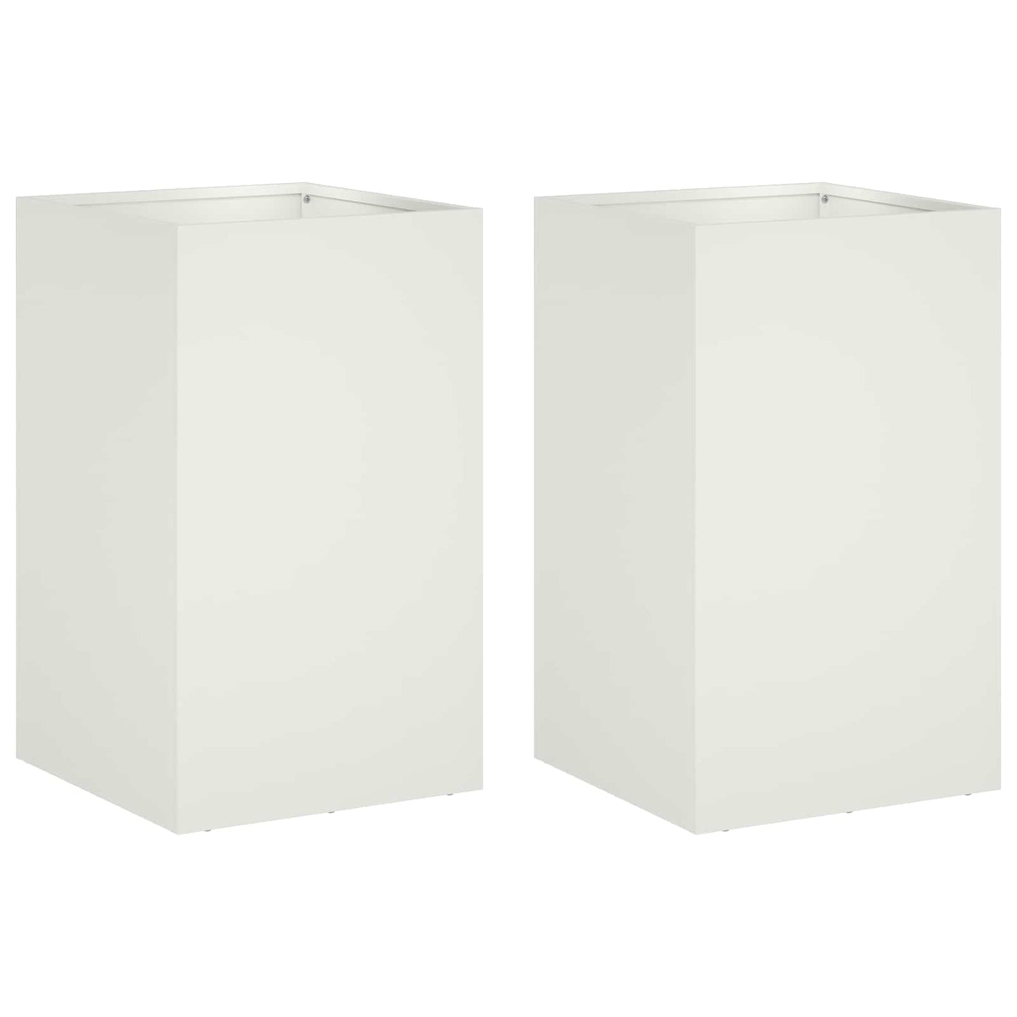 vidaXL Garden Planter 2 pcs White 30 x 30 x 40 cm Cold-rolled Steel