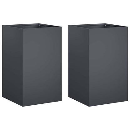 vidaXL Garden Planter 2 pcs Anthracite 30 x 30 x 40 cm