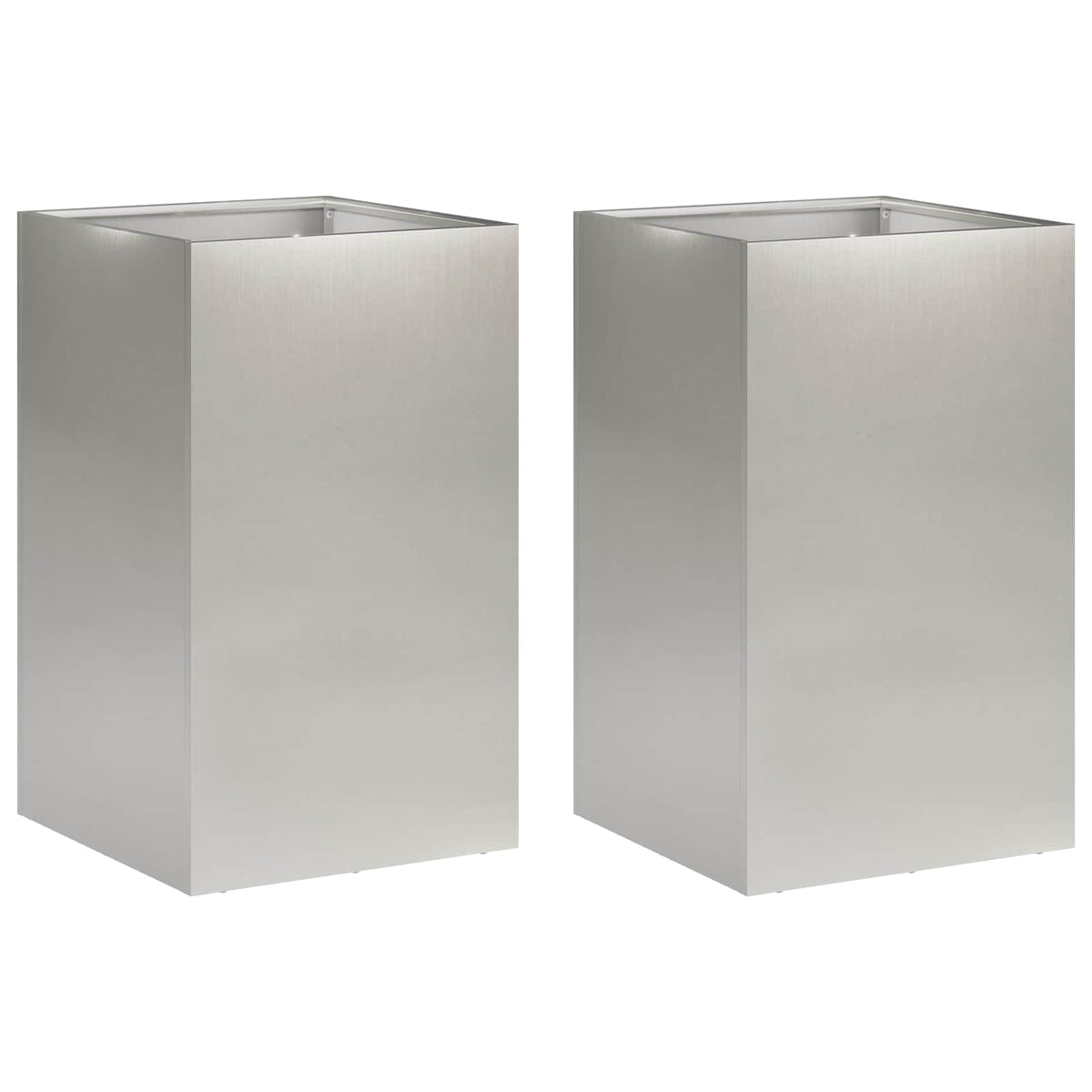 vidaXL Garden Planter 2 pcs Silver 30 x 30 x 40 cm Stainless Steel