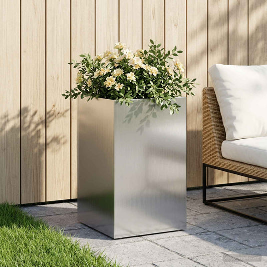 vidaXL Garden Planter Silver 30 x 30 x 40 cm Galvanised Steel