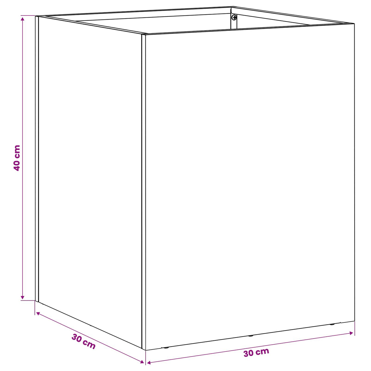 vidaXL Garden Planter Silver 30 x 30 x 40 cm Galvanised Steel