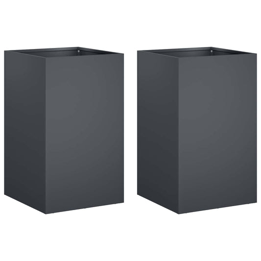 vidaXL Garden Planter 2 pcs Anthracite 30 x 30 x 50 cm