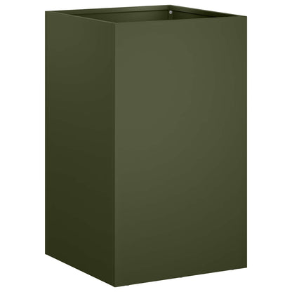 vidaXL Garden Planter Olive Green 30 x 30 x 50 cm Cold-rolled Steel