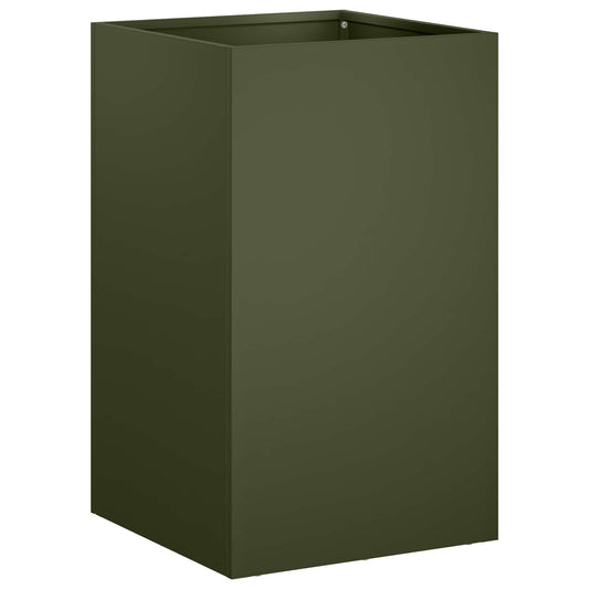 vidaXL Garden Planter Olive Green 30 x 30 x 50 cm Cold-rolled Steel