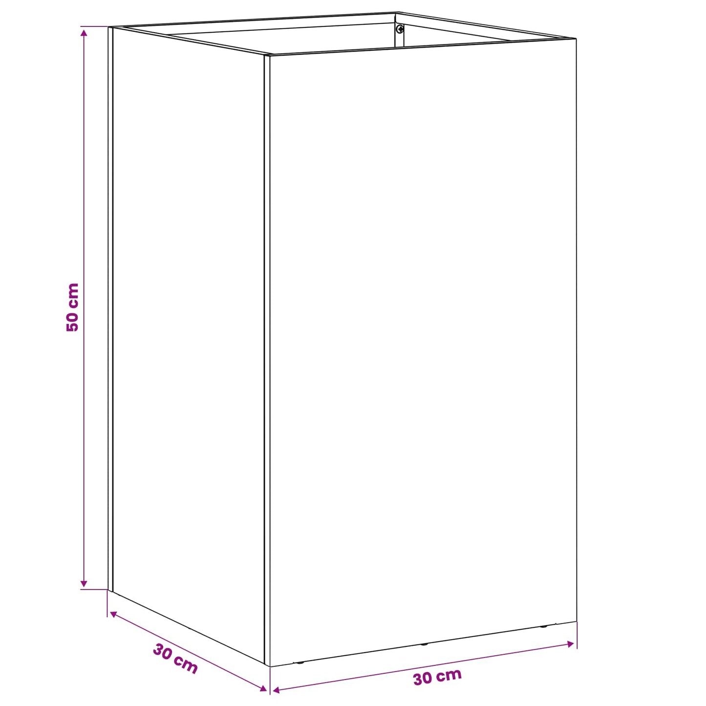 vidaXL Garden Planter Olive Green 30 x 30 x 50 cm Cold-rolled Steel