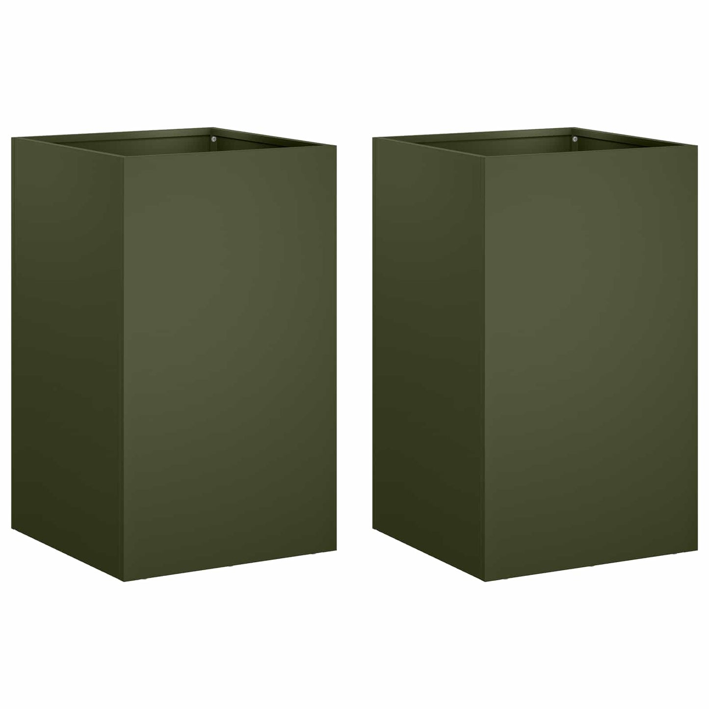 vidaXL Garden Planter 2 pcs Olive Green 30 x 30 x 50 cm
