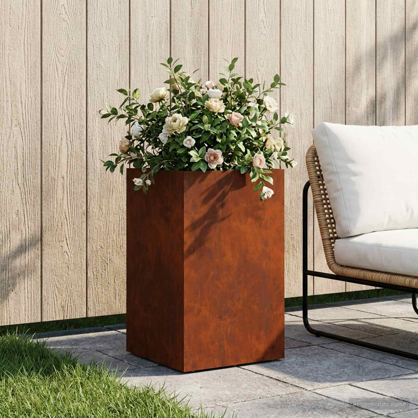 vidaXL Garden Planter Rusty 30 x 30 x 50 cm Weathering Steel