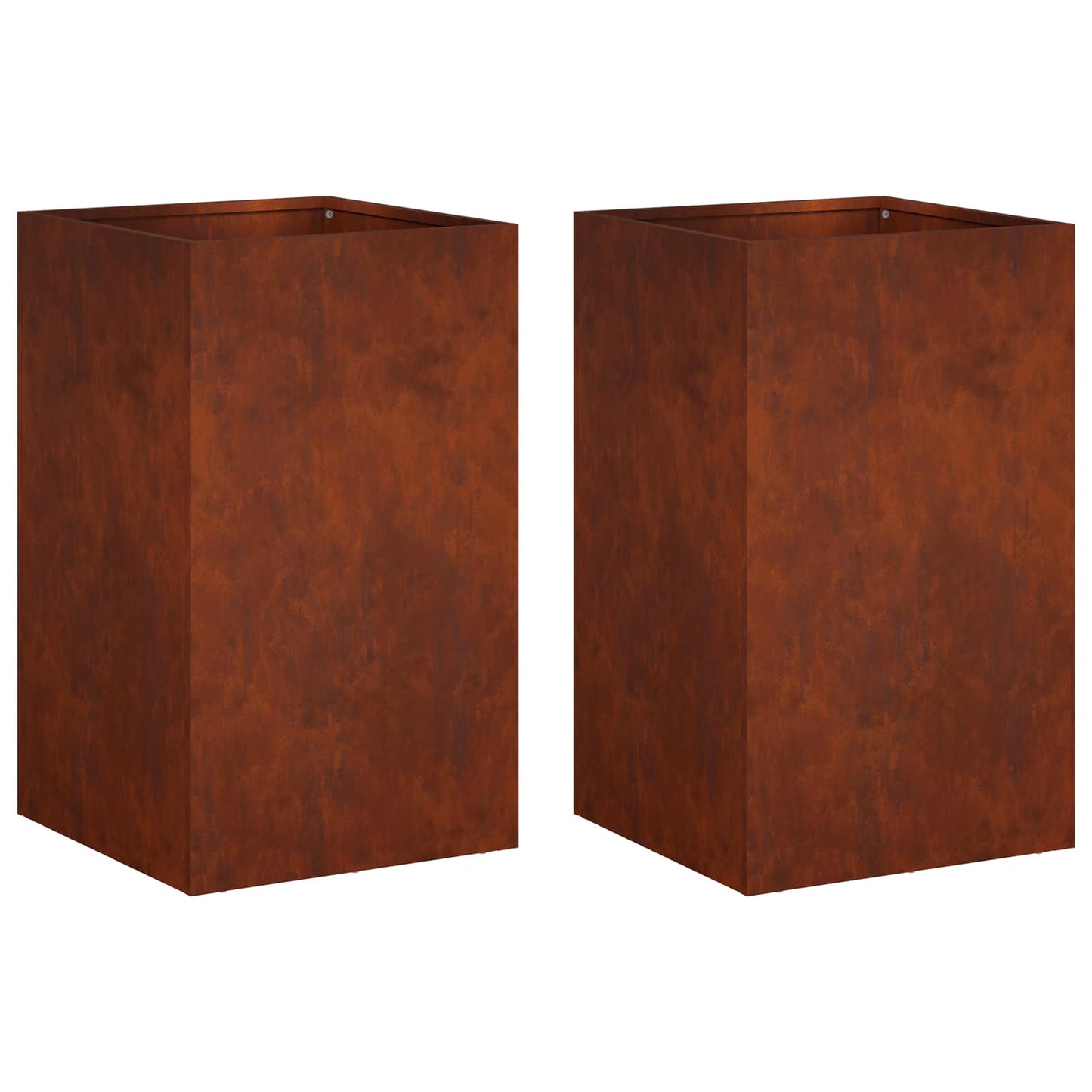 vidaXL Garden Planter 2 pcs Rusty 40 x 40 x 50 cm Weathering Steel