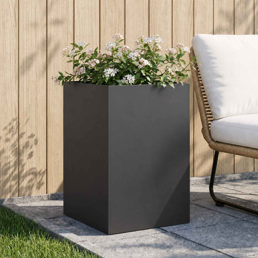 vidaXL Garden Planter Black 40 x 40 x 75 cm Cold-rolled Steel