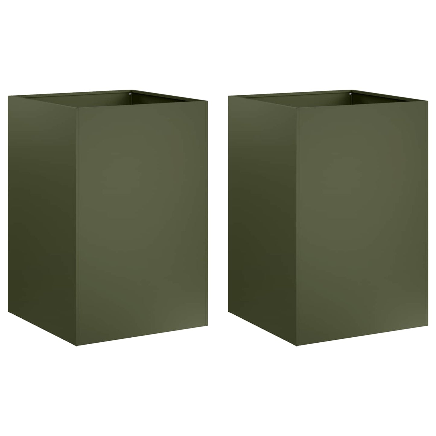 vidaXL Garden Planter 2 pcs Olive Green 40 x 40 x 75 cm