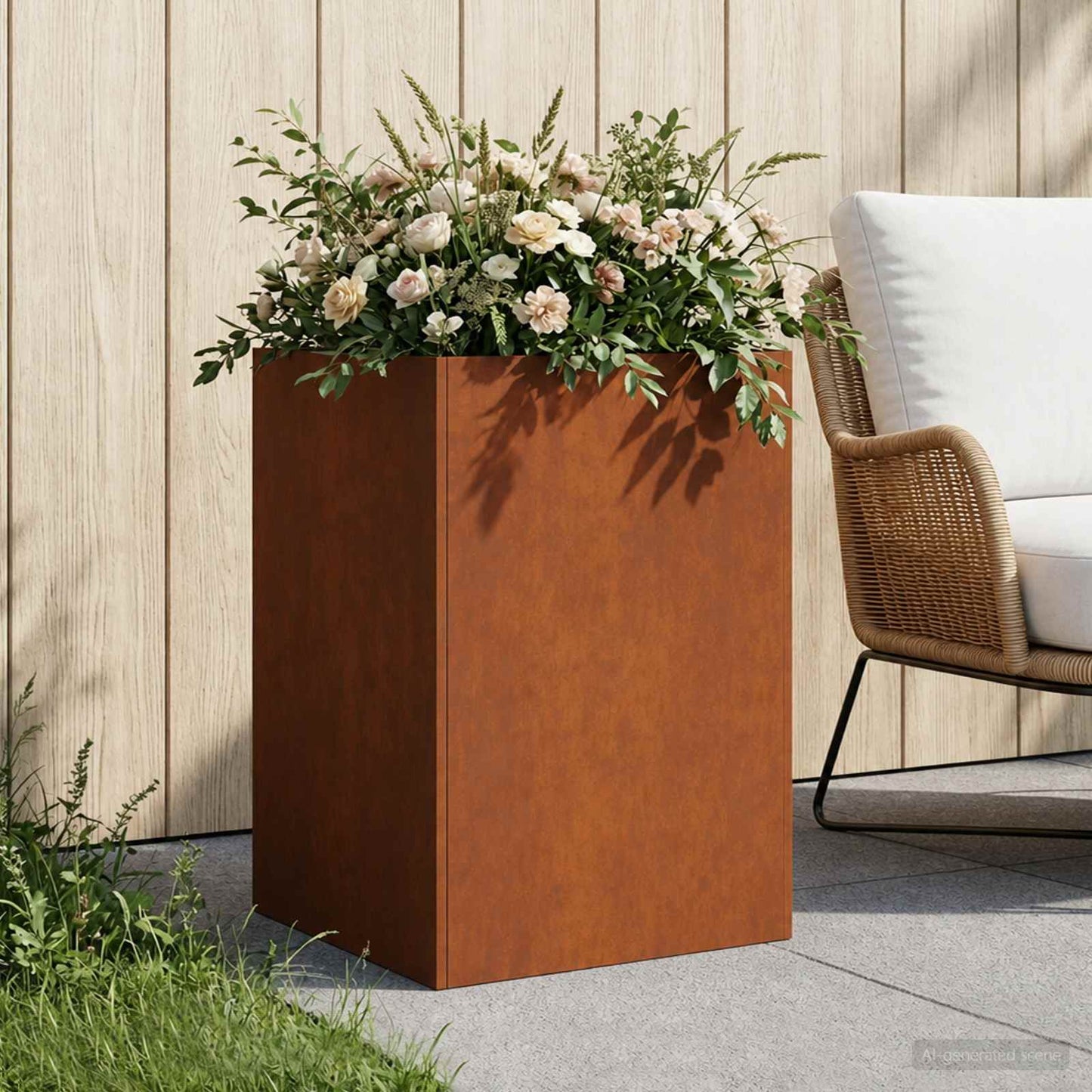 vidaXL Garden Planter Rusty 40 x 40 x 75 cm Weathering Steel