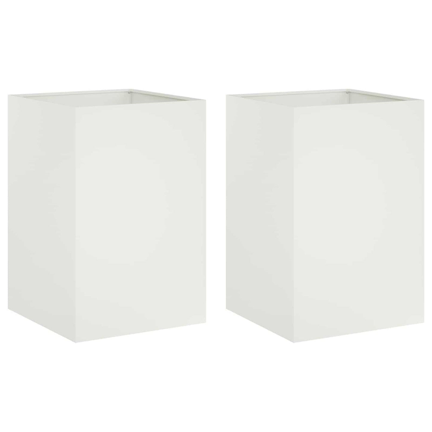 vidaXL Garden Planter 2 pcs White 50 x 50 x 75 cm Cold-rolled Steel