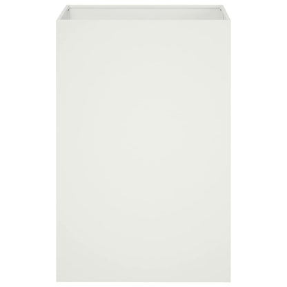 vidaXL Garden Planter 2 pcs White 50 x 50 x 75 cm Cold-rolled Steel