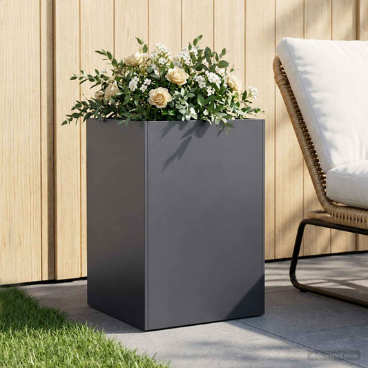 vidaXL Garden Planter Anthracite 50 x 50 x 75 cm Cold-rolled Steel