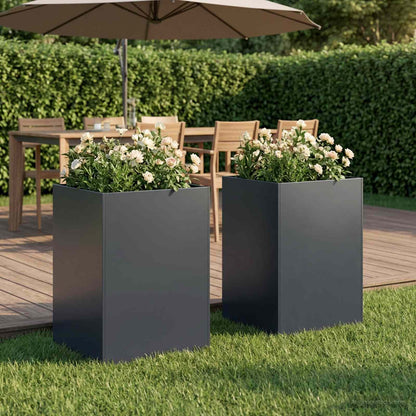 vidaXL Garden Planter 2 pcs Anthracite 50 x 50 x 75 cm