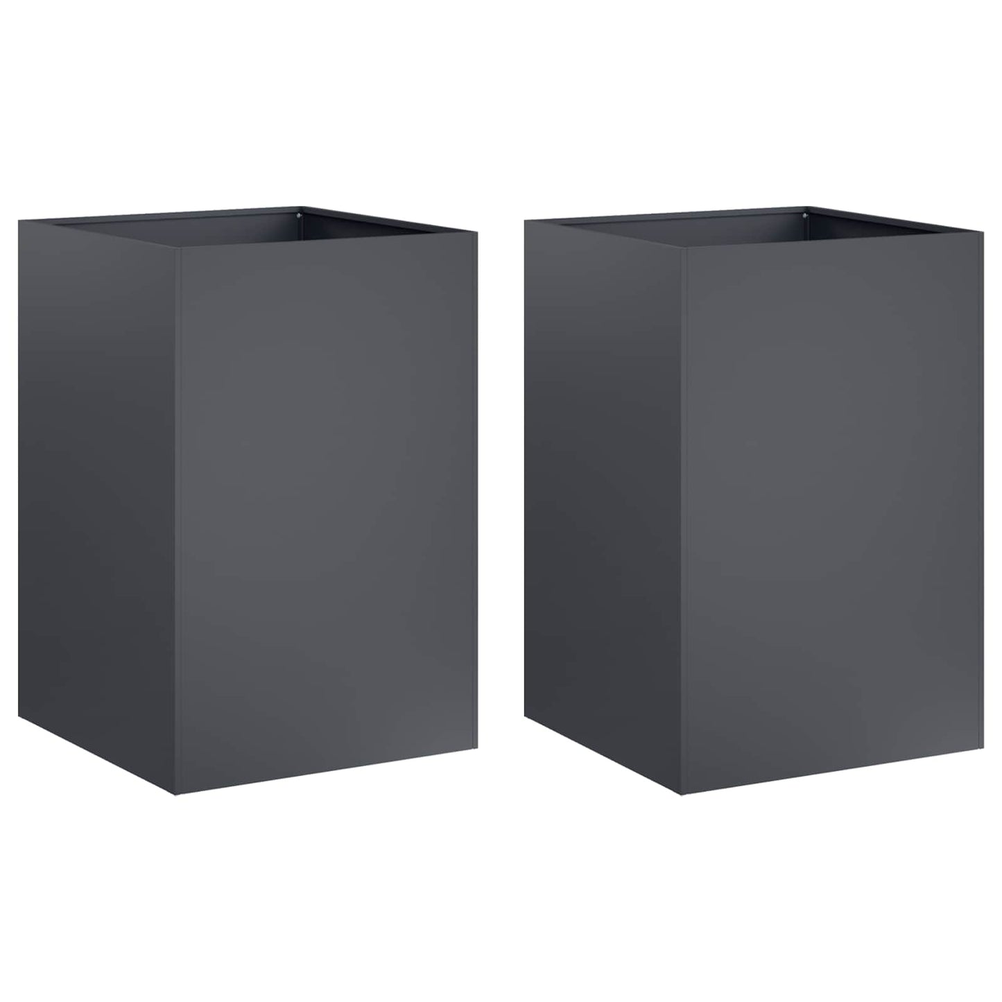 vidaXL Garden Planter 2 pcs Anthracite 50 x 50 x 75 cm
