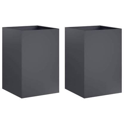 vidaXL Garden Planter 2 pcs Anthracite 50 x 50 x 75 cm