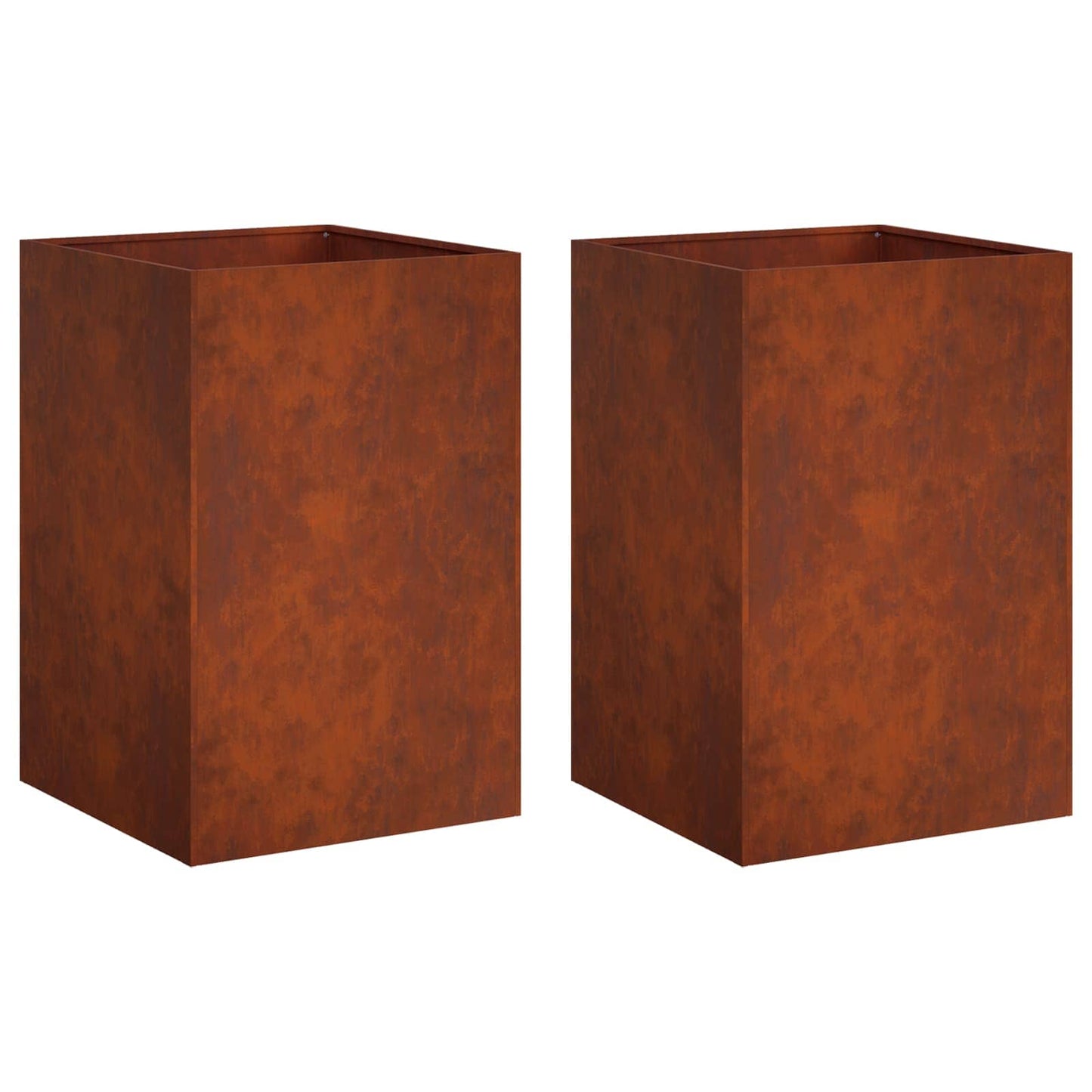 vidaXL Garden Planter 2 pcs Rusty 50 x 50 x 75 cm Weathering Steel