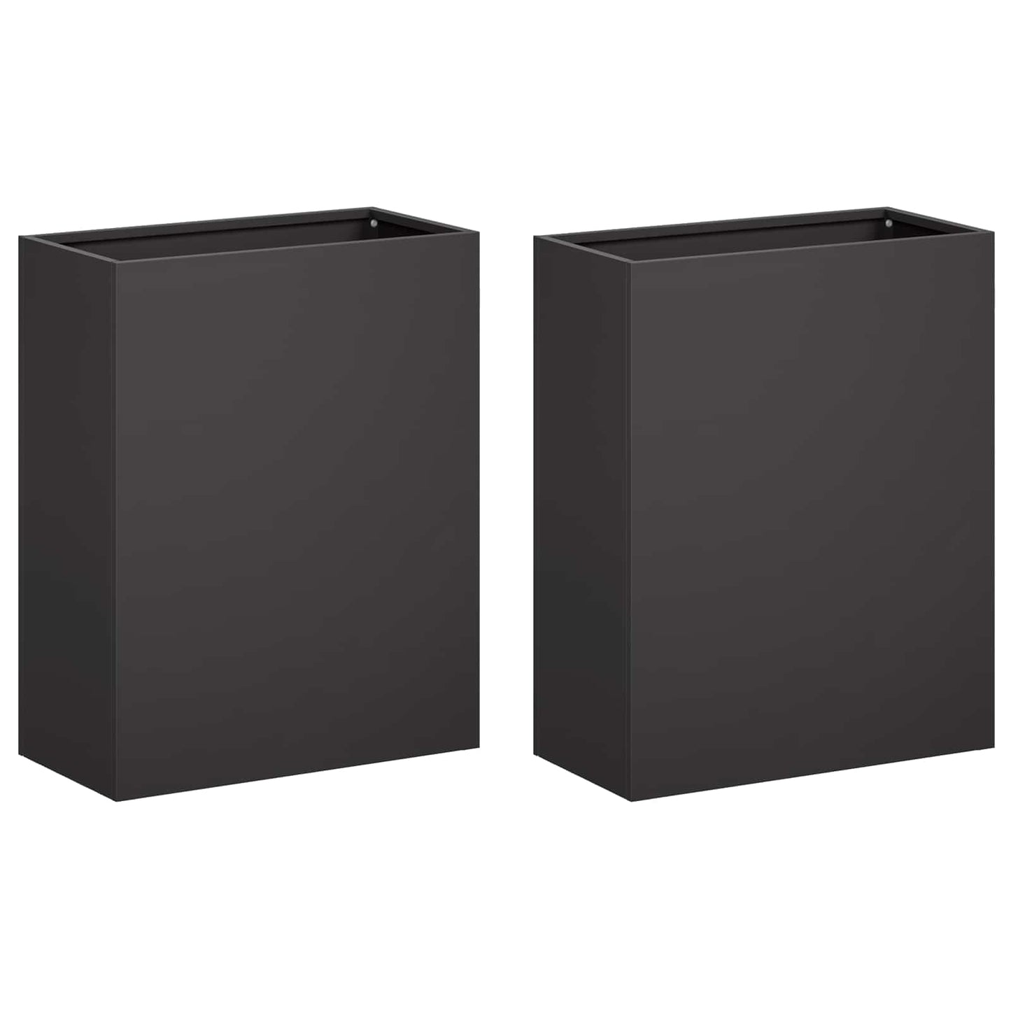 vidaXL Garden Planter 2 pcs Black 40 x 20 x 40 cm Cold-rolled Steel